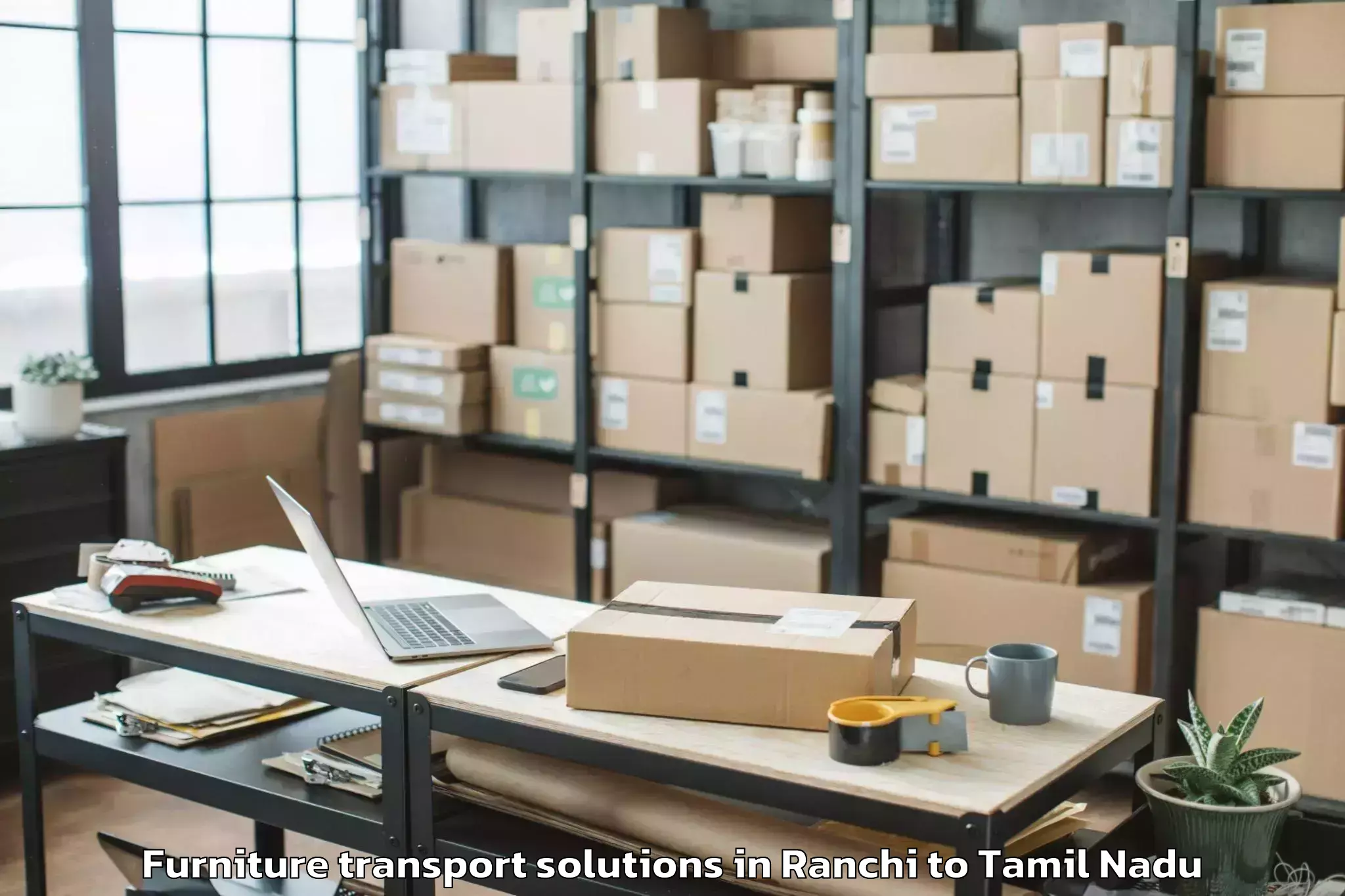 Book Ranchi to Gudiyattam Furniture Transport Solutions Online